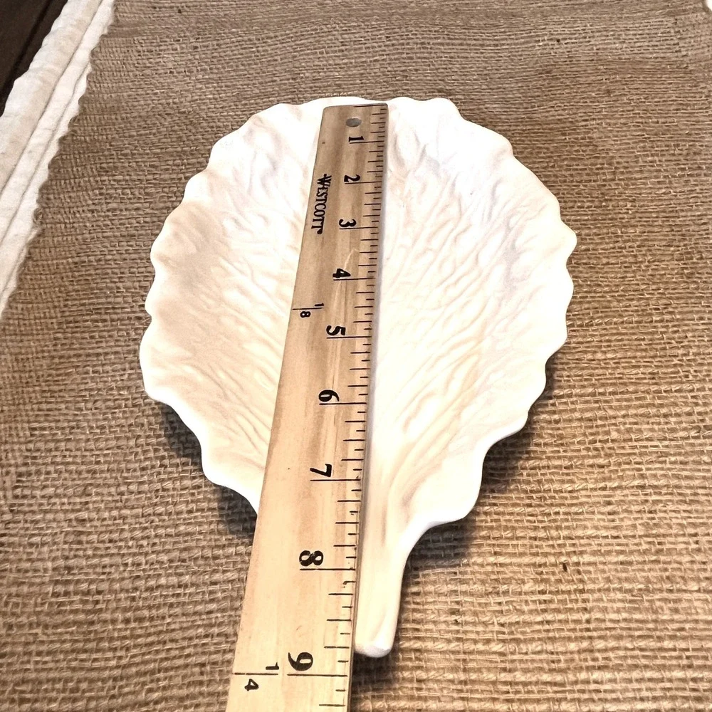 Vintage Mirimar of California Ceramic Cabbage Bowl & Leaf Set White 334 & 335 - Picture 4 of 14
